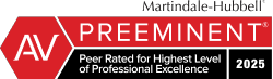 Martindale-Hubbell | AV Preeminent | Peer Rated For Highest Level Of Professional Excellence | 2025